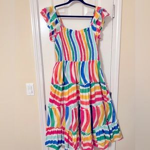 Crown & Ivy Rainbow Ruffle Midi Dress XL